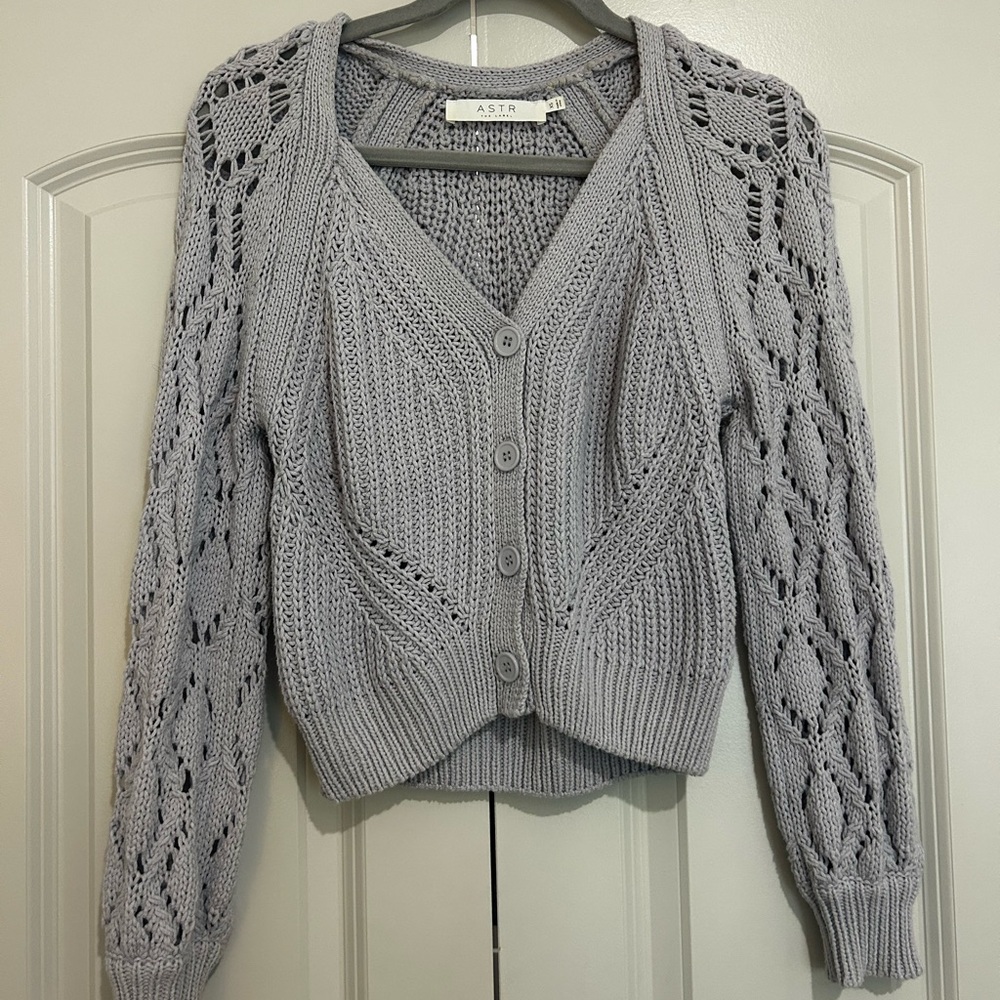 ASTR Lavender Knit Cardigan Sweater